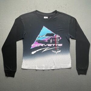 NWT Corvette Women Long Sleeve 100 Cotton Gradient‎ XS Neon Car Graphic Tee